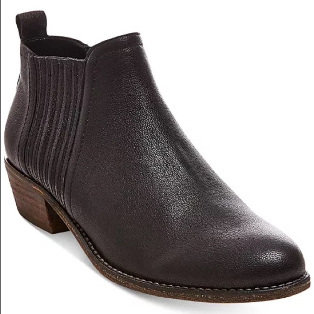 Steve Madden Black Leather Western Boho Booties Boots Sz 6.5